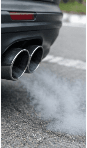 Vehicle exhaust emitting visible smoke